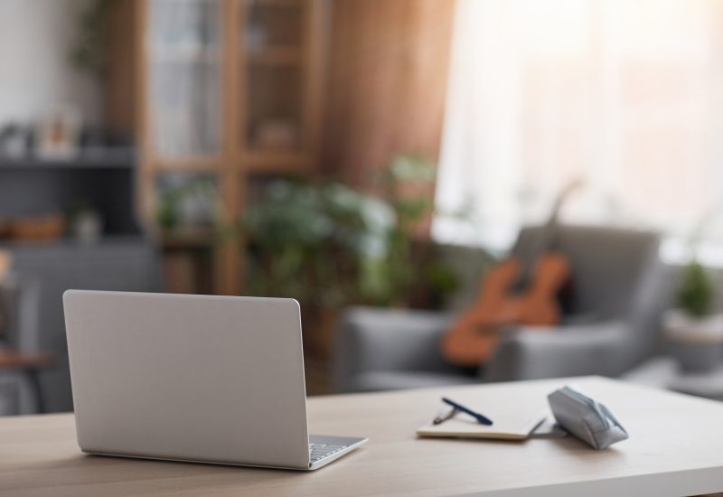 Laptop on Desk Background